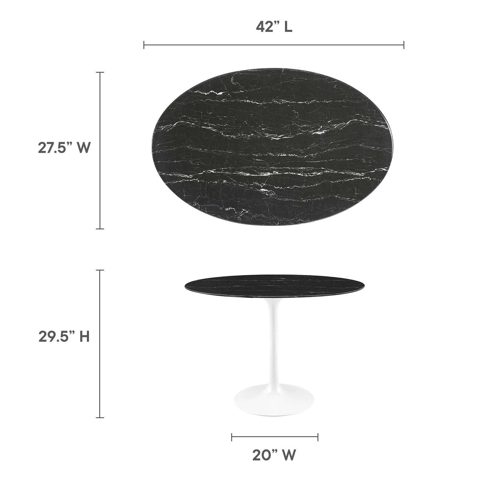 Modway Lippa 42" Round Artificial Marble Dining Table FredCo
