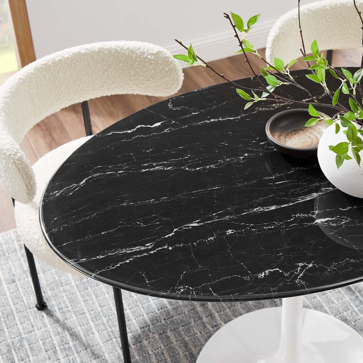 Modway Lippa 42" Round Artificial Marble Dining Table FredCo
