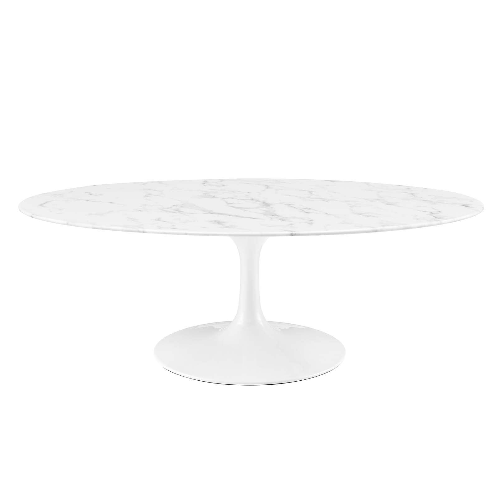 Modway Lippa 48" Oval Artificial Marble Coffee Table FredCo