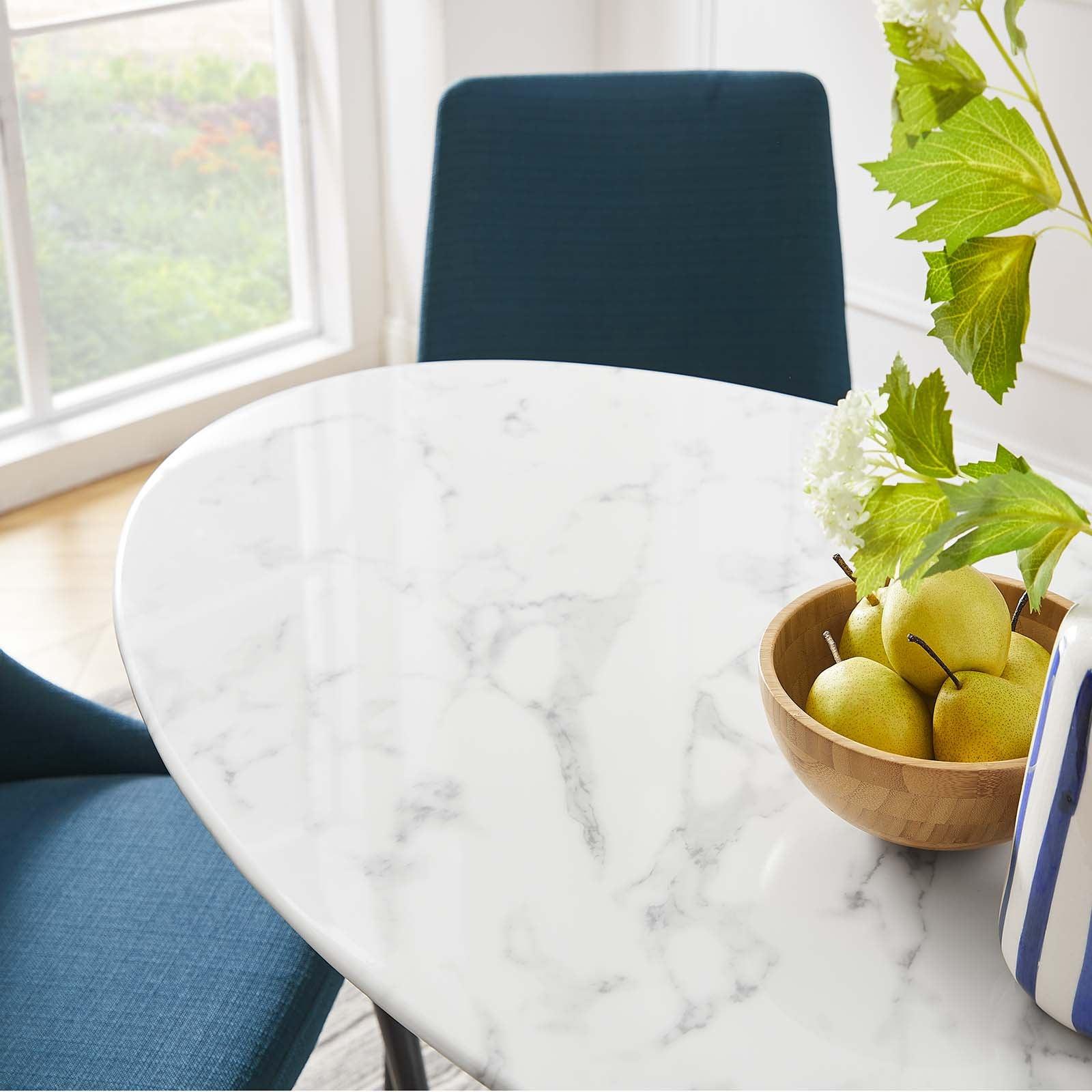 Modway Lippa 48" Oval Artificial Marble Dining Table FredCo