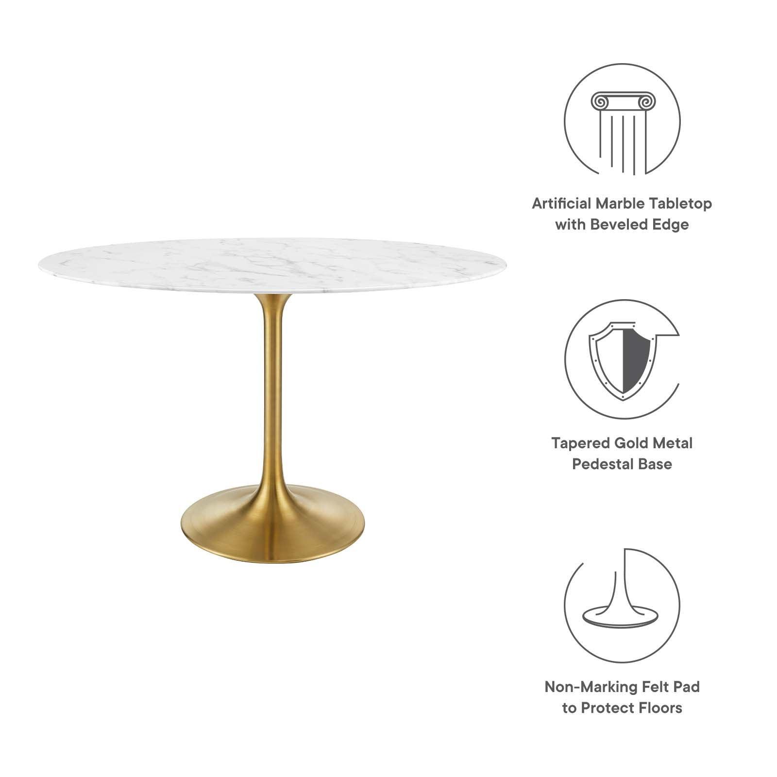 Modway Lippa 48" Oval Artificial Marble Dining Table, EEI-3216 FredCo