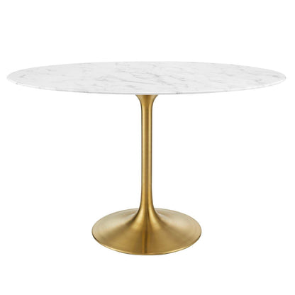Modway Lippa 48" Oval Artificial Marble Dining Table, EEI-3216 FredCo