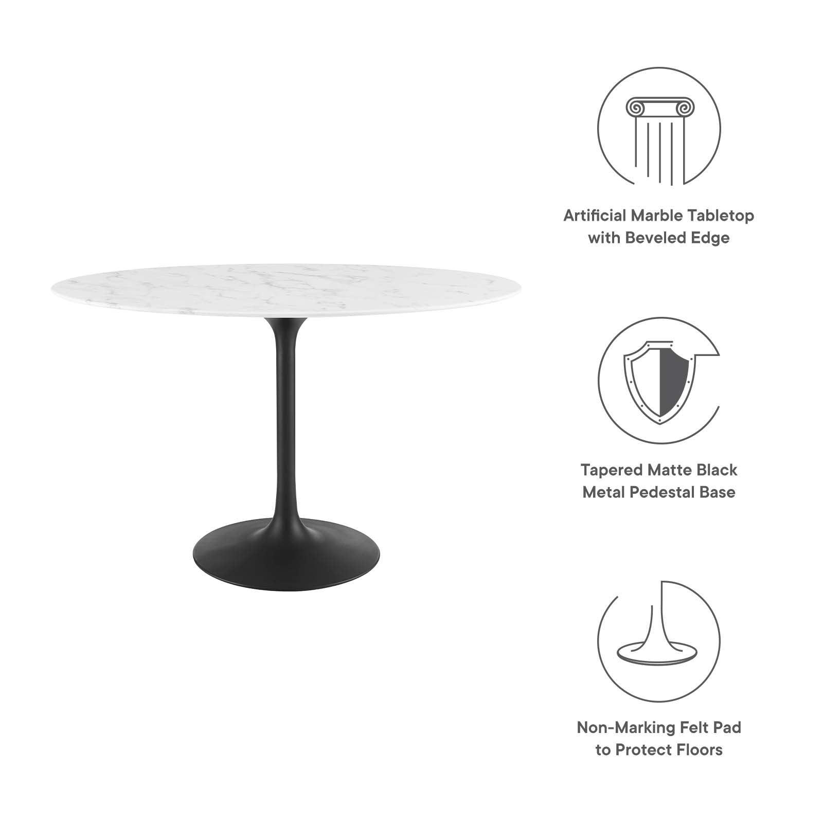 Modway Lippa 48" Oval Artificial Marble Dining Table, EEI-3518 FredCo