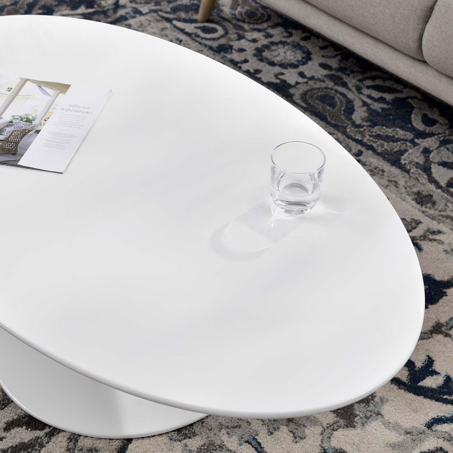 Modway Lippa 48" Oval-Shaped Wood Top Coffee Table FredCo