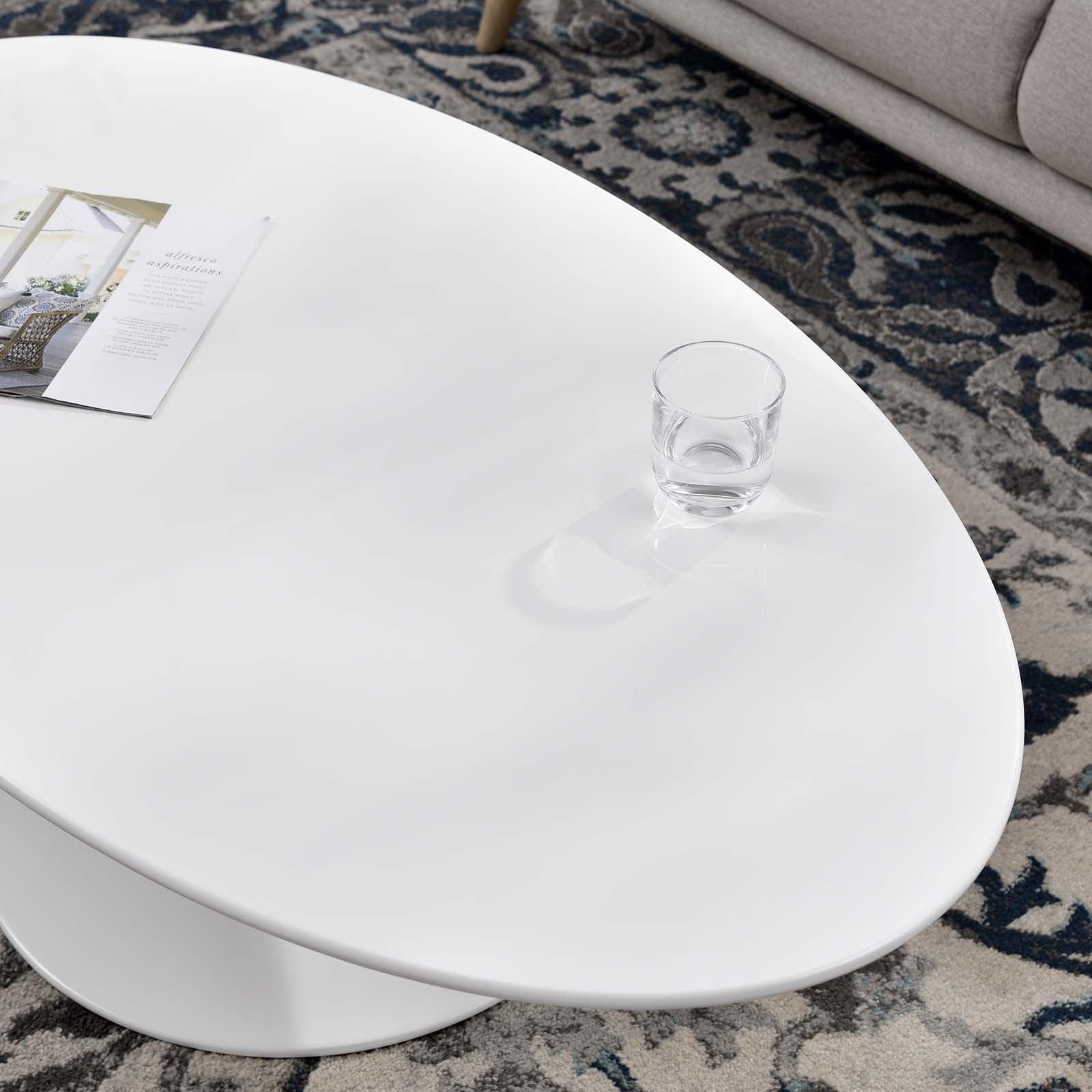 Modway Lippa 48" Oval-Shaped Wood Top Coffee Table FredCo