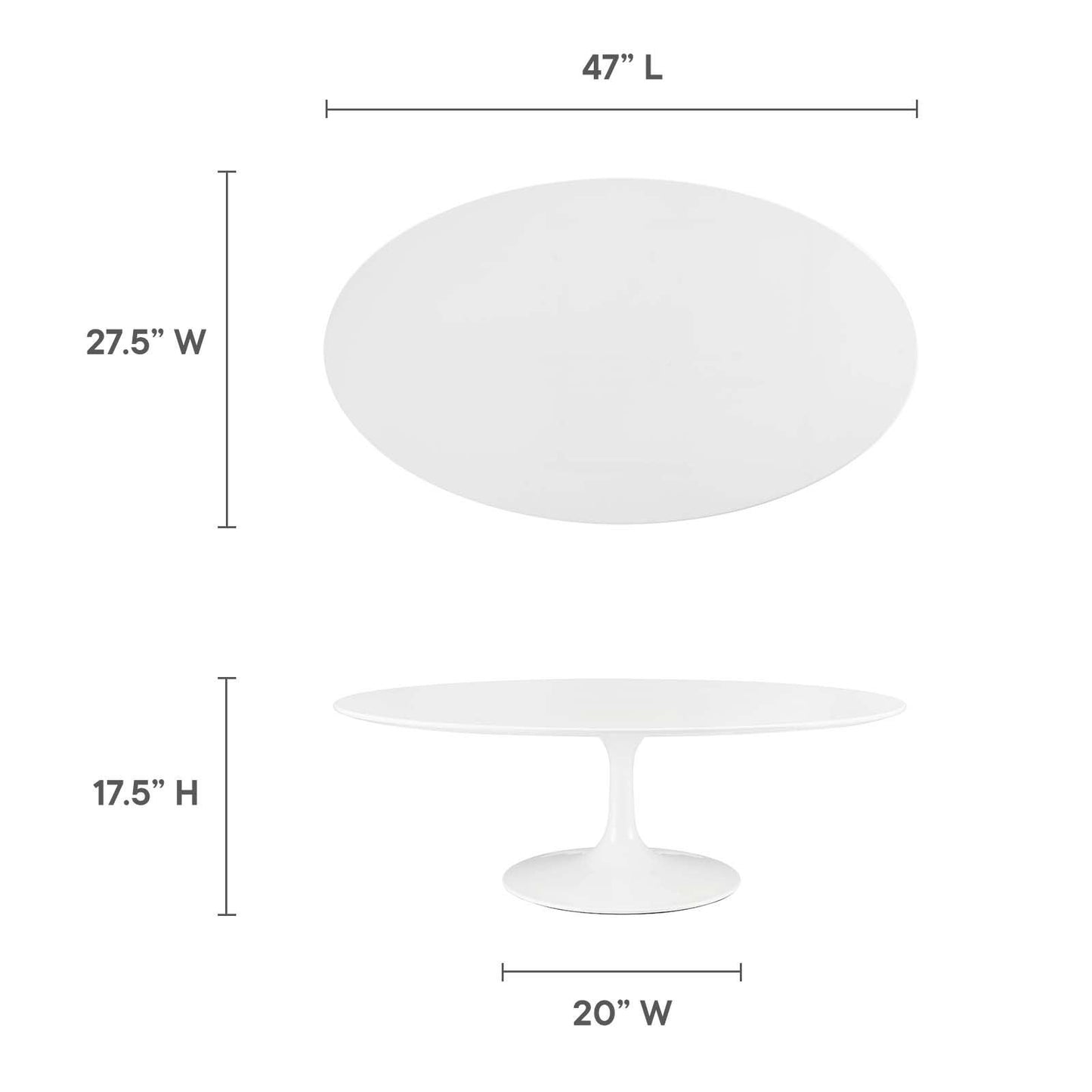 Modway Lippa 48" Oval-Shaped Wood Top Coffee Table FredCo