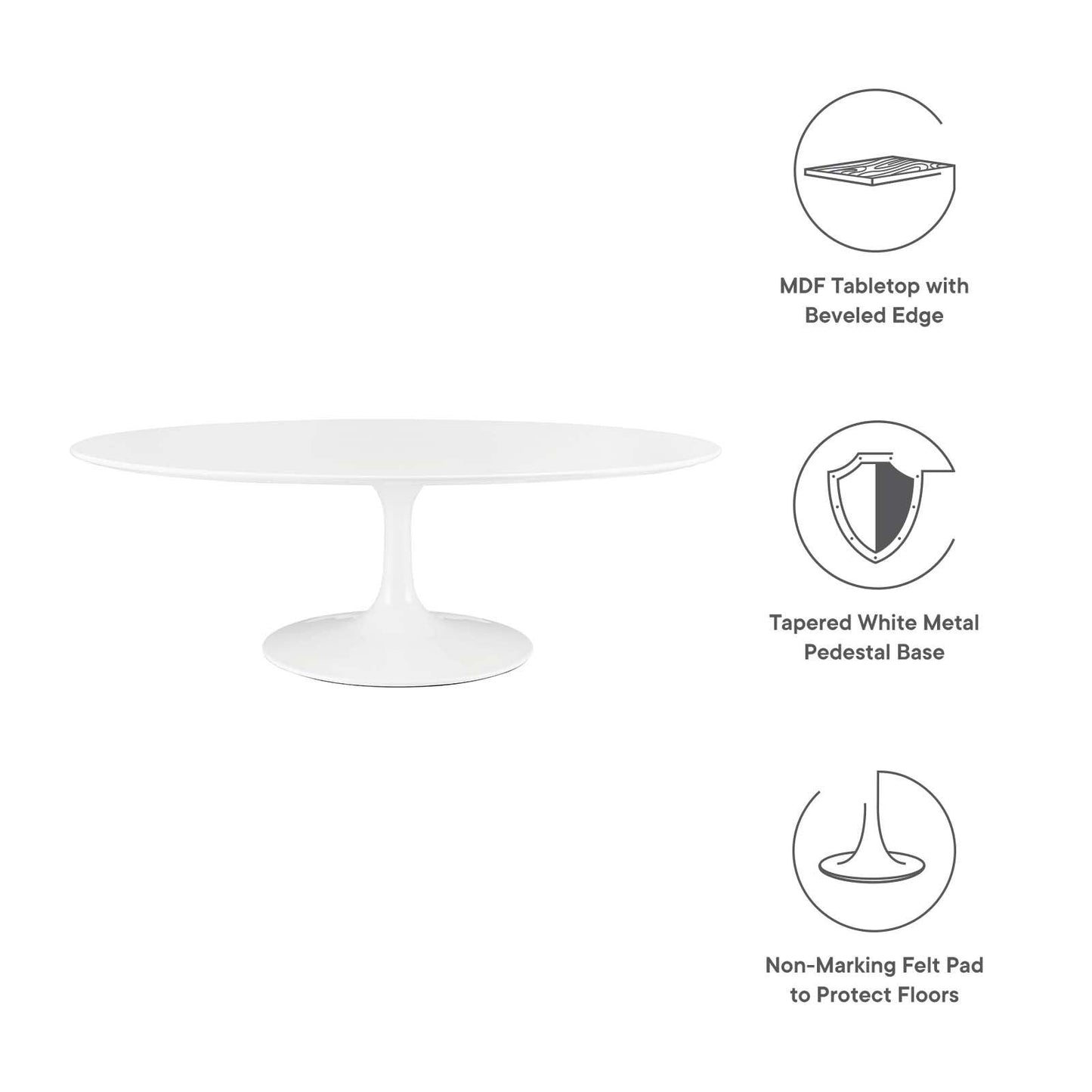 Modway Lippa 48" Oval-Shaped Wood Top Coffee Table FredCo