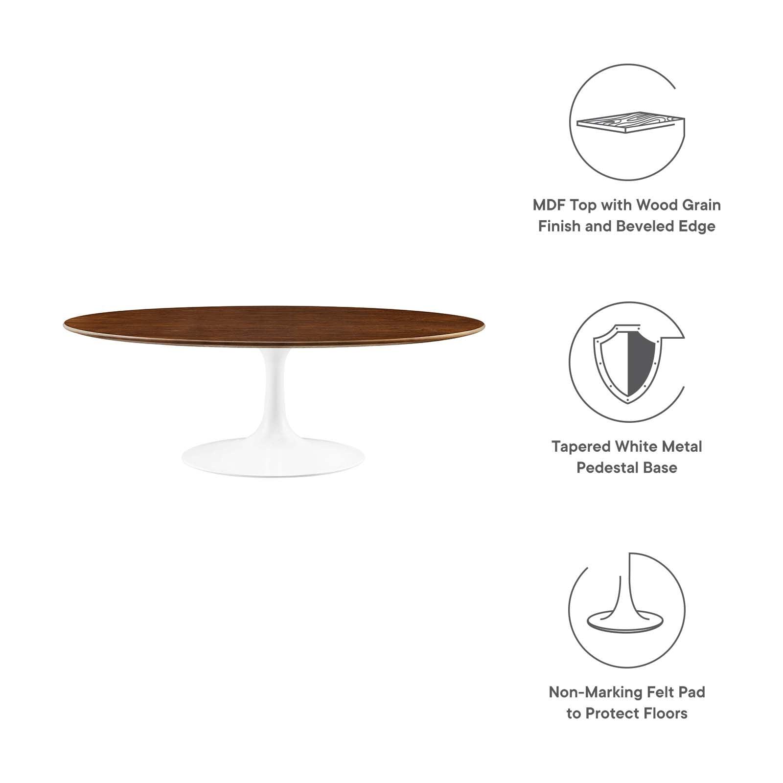Modway Lippa 48" Oval Walnut Coffee Table FredCo