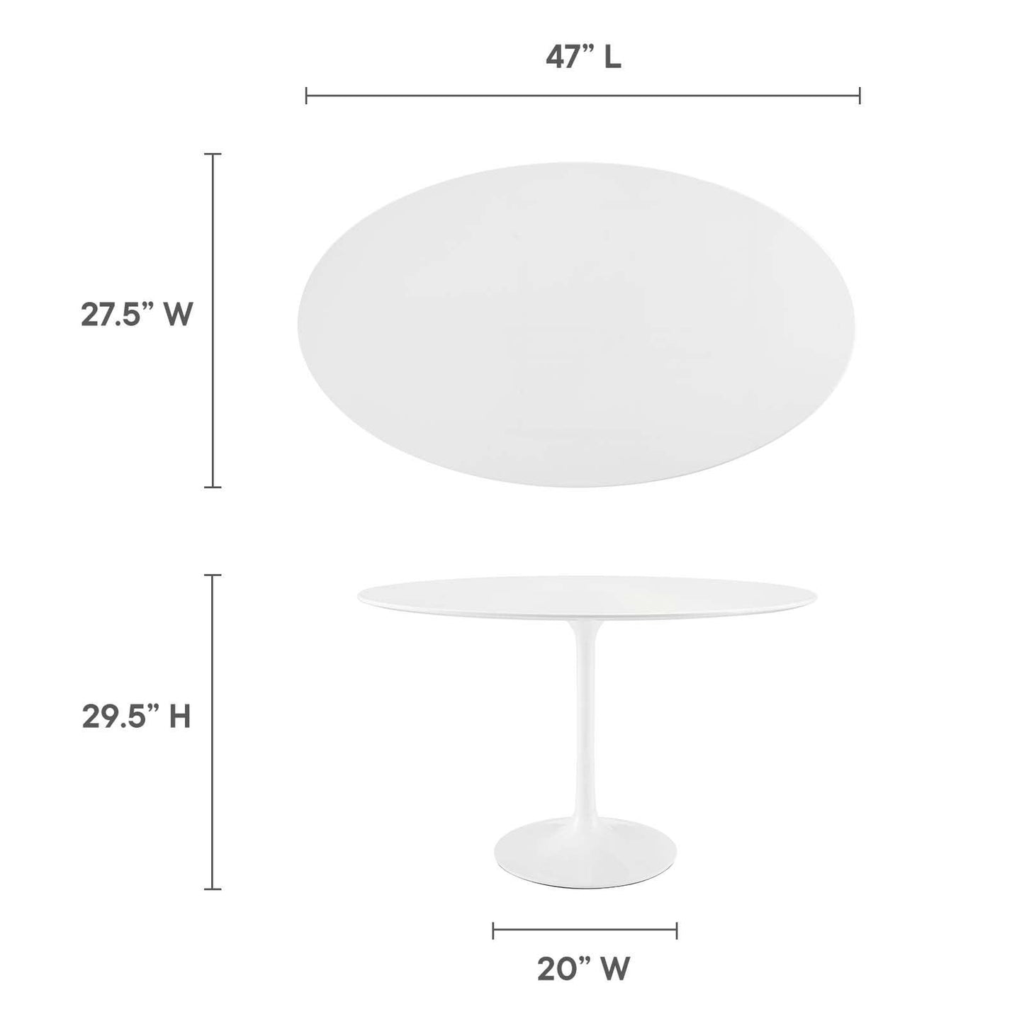 Modway Lippa 48" Oval Wood Top Dining Table FredCo