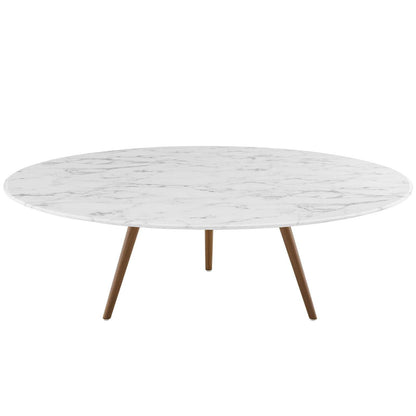 Modway Lippa 48" Round Artificial Marble Coffee Table with Tripod Base FredCo