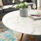 Modway Lippa 48" Round Artificial Marble Coffee Table with Tripod Base FredCo
