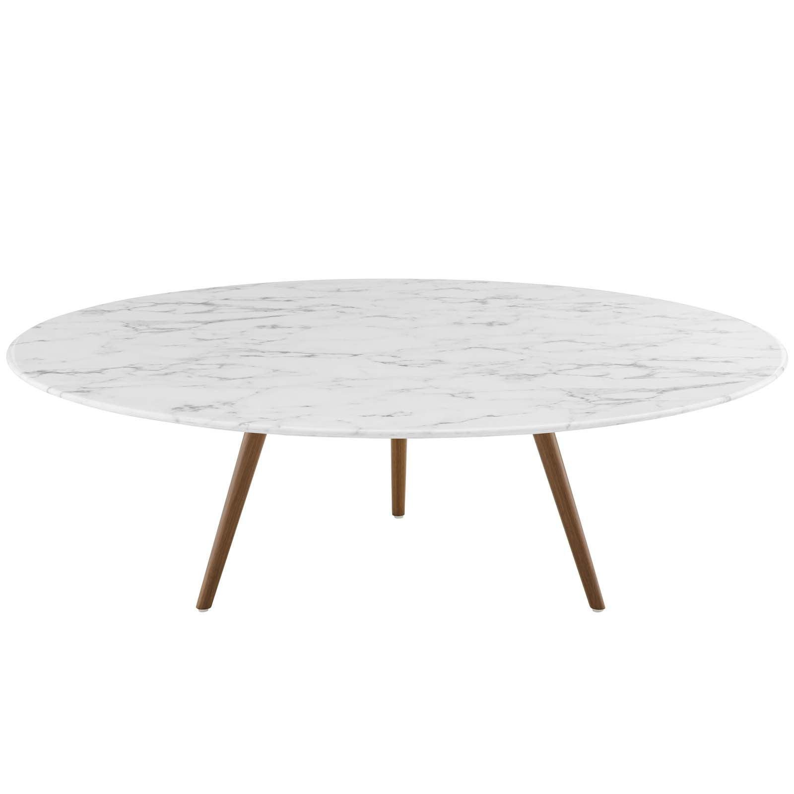 Modway Lippa 48" Round Artificial Marble Coffee Table with Tripod Base FredCo