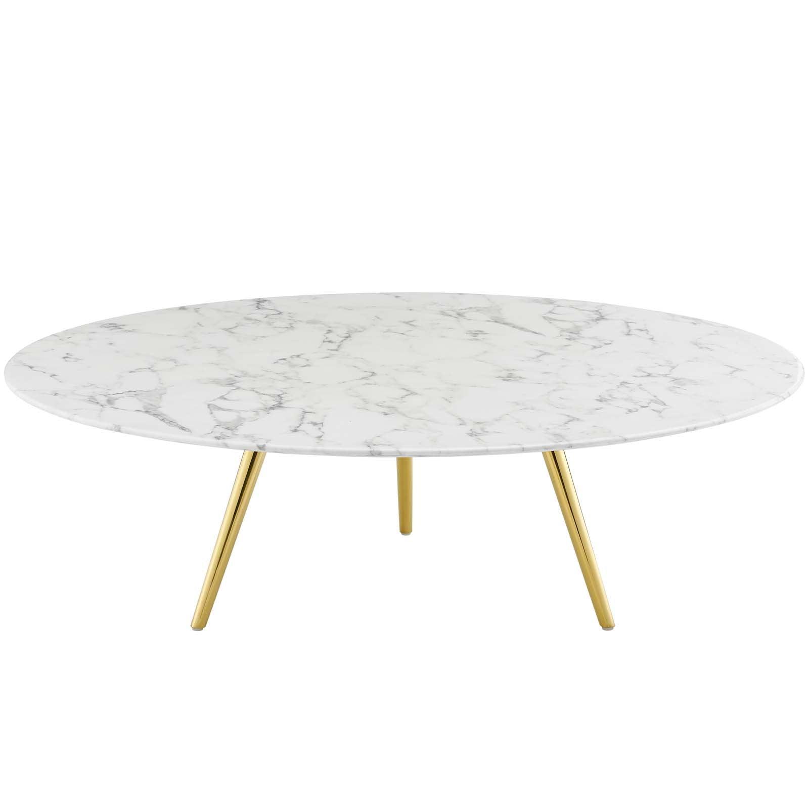 Modway Lippa 48" Round Artificial Marble Coffee Table with Tripod Base, EEI-3673 FredCo