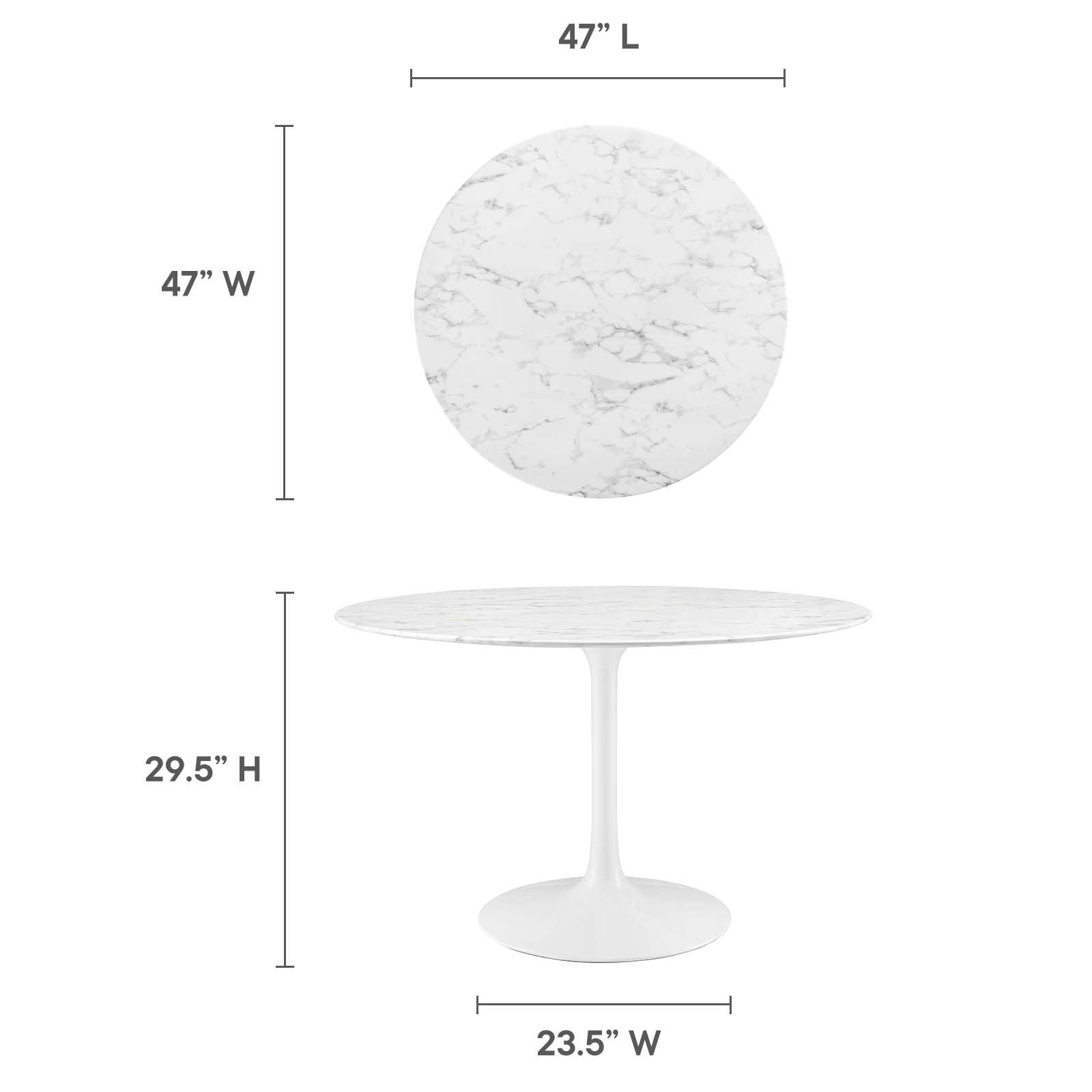 Modway Lippa 48" Round Artificial Marble Dining Table FredCo