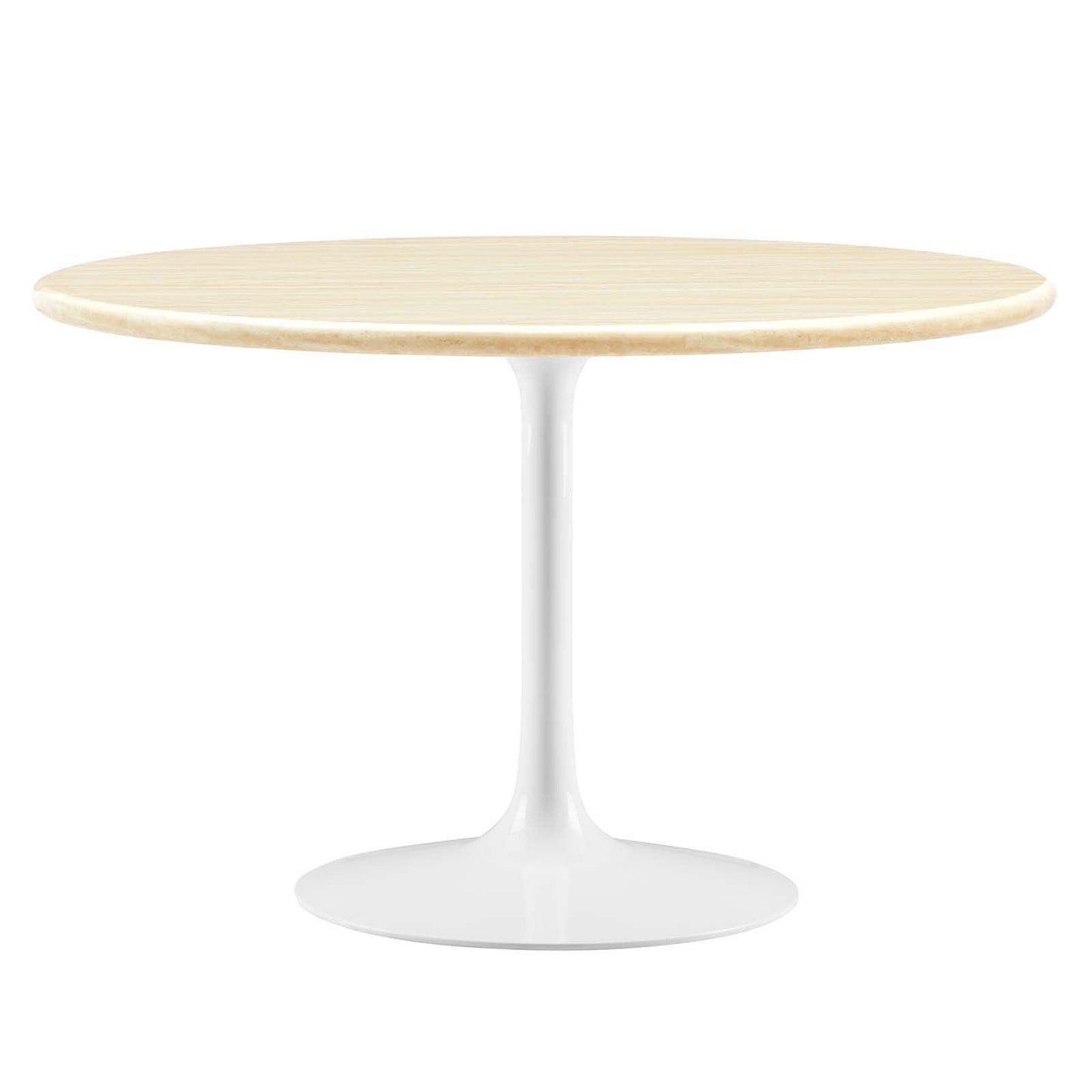 Modway Lippa 48" Round Artificial Travertine Dining Table FredCo