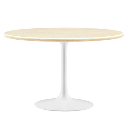 Modway Lippa 48" Round Artificial Travertine Dining Table FredCo