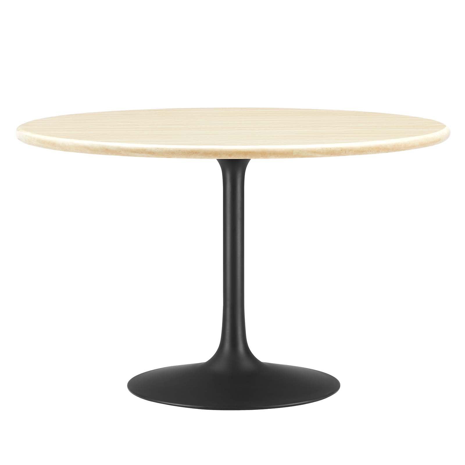 Modway Lippa 48" Round Artificial Travertine Dining Table FredCo
