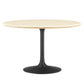 Modway Lippa 48" Round Artificial Travertine Dining Table FredCo