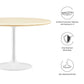 Modway Lippa 48" Round Artificial Travertine Dining Table FredCo