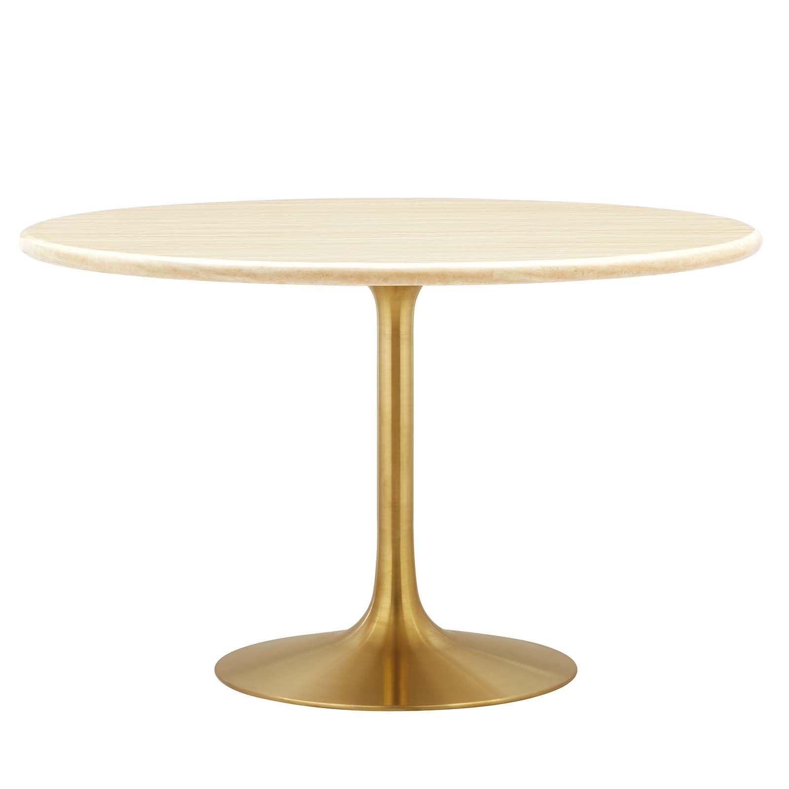 Modway Lippa 48" Round Artificial Travertine Dining Table FredCo