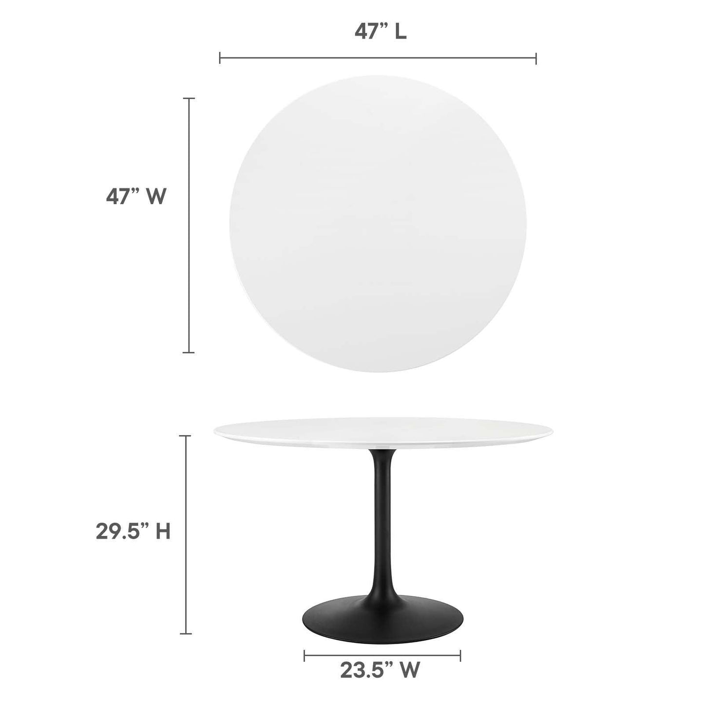Modway Lippa 48" Round Dining Table FredCo
