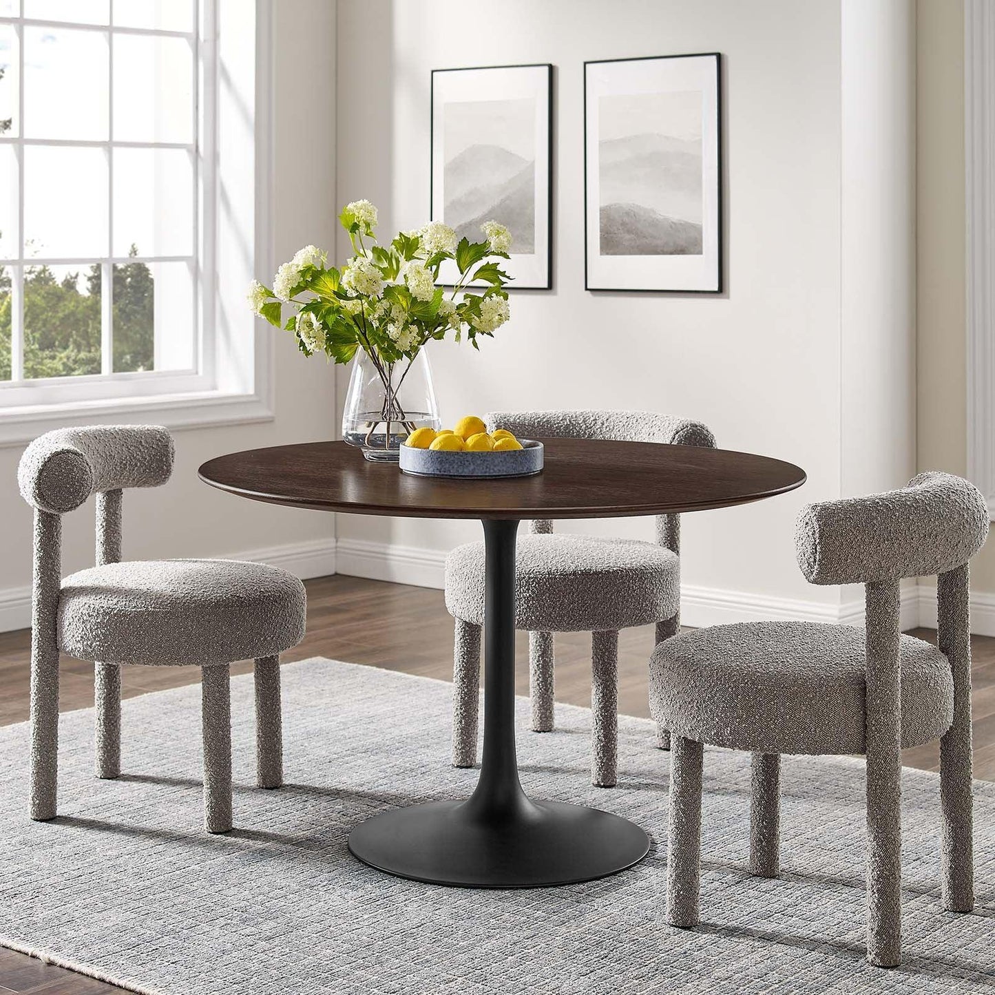 Modway Lippa 48" Round Wood Grain Dining Table FredCo