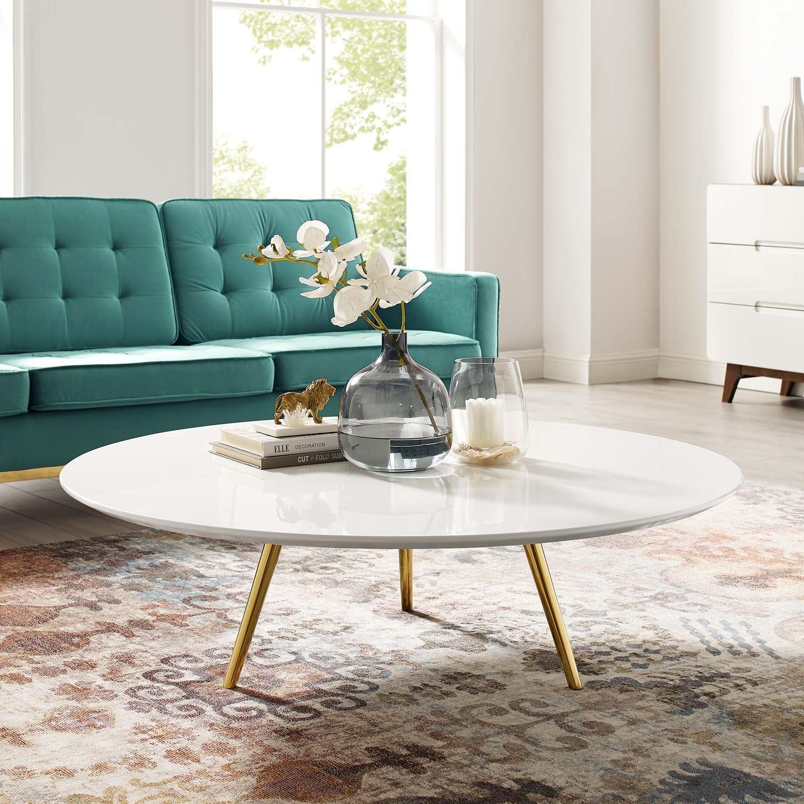 Modway Lippa 48" Round Wood Top Coffee Table with Tripod Base, EEI-3671 FredCo