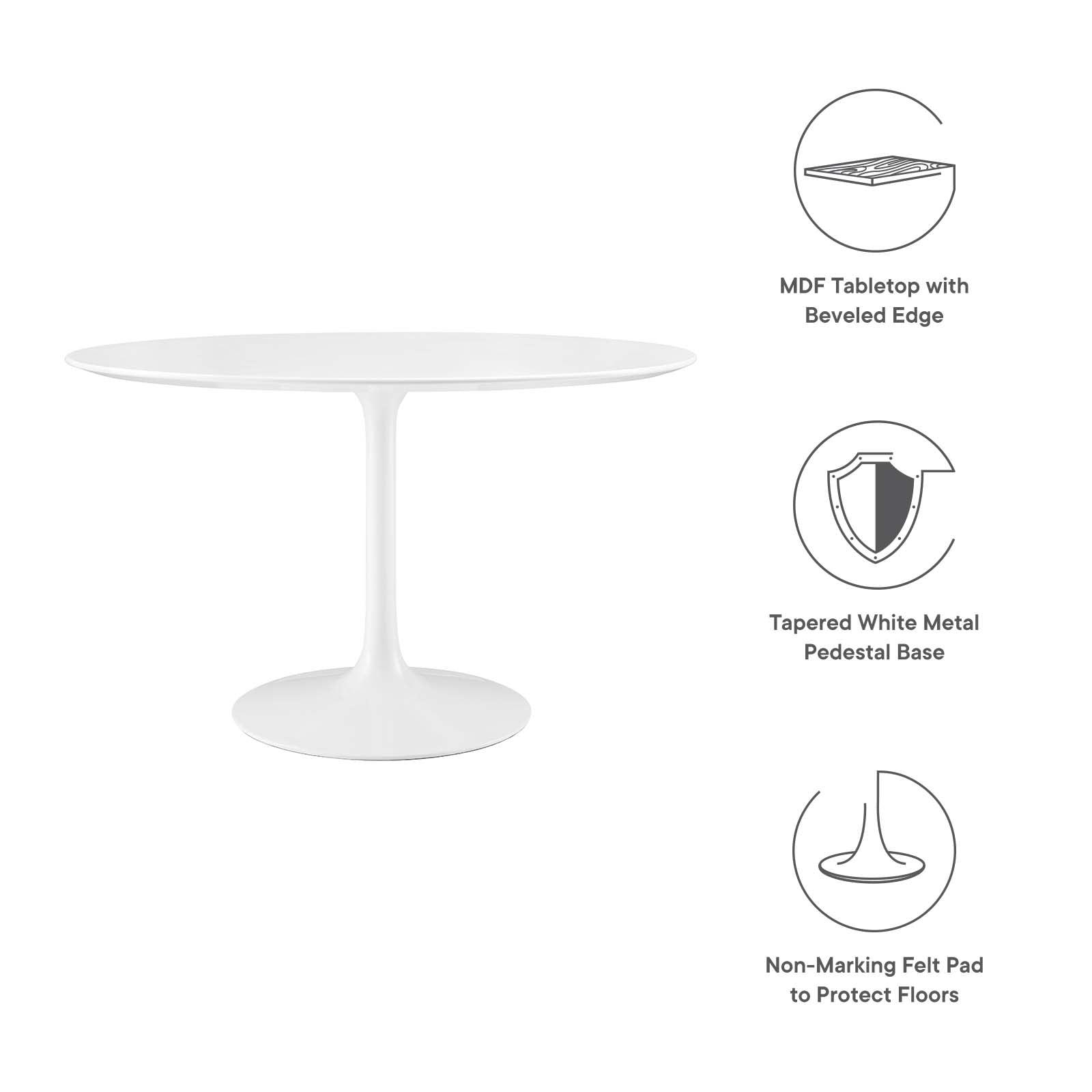 Modway Lippa 48" Round Wood Top Dining Table FredCo
