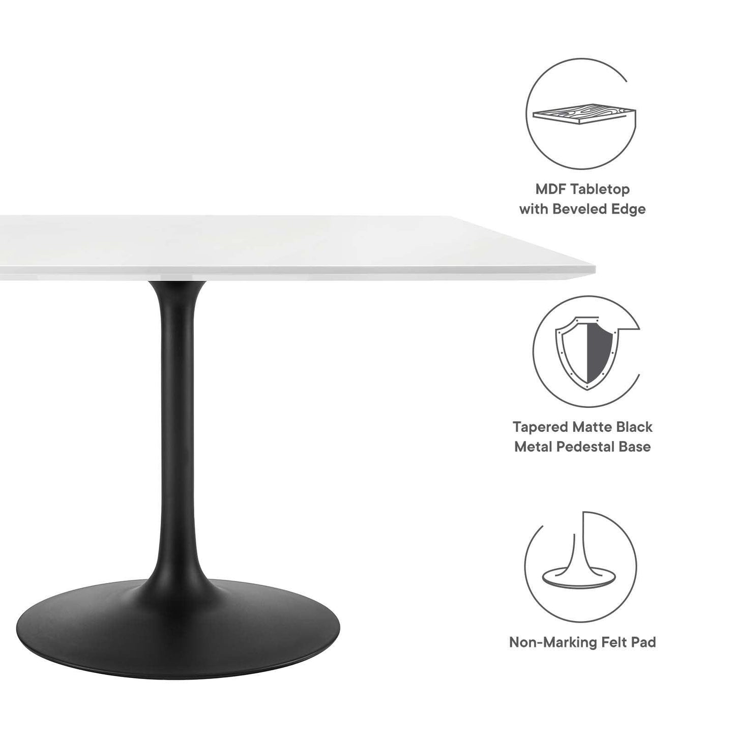 Modway Lippa 48" Square Dining Table FredCo