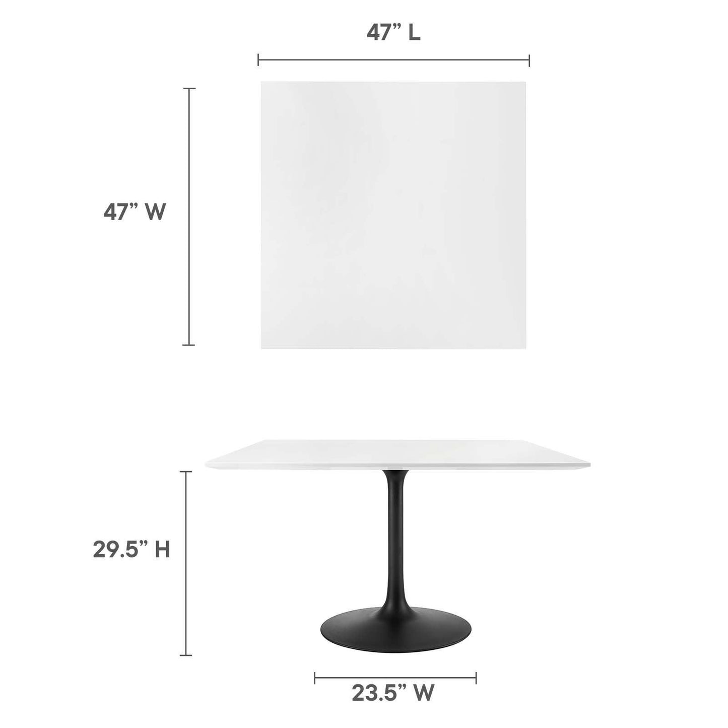 Modway Lippa 48" Square Dining Table FredCo