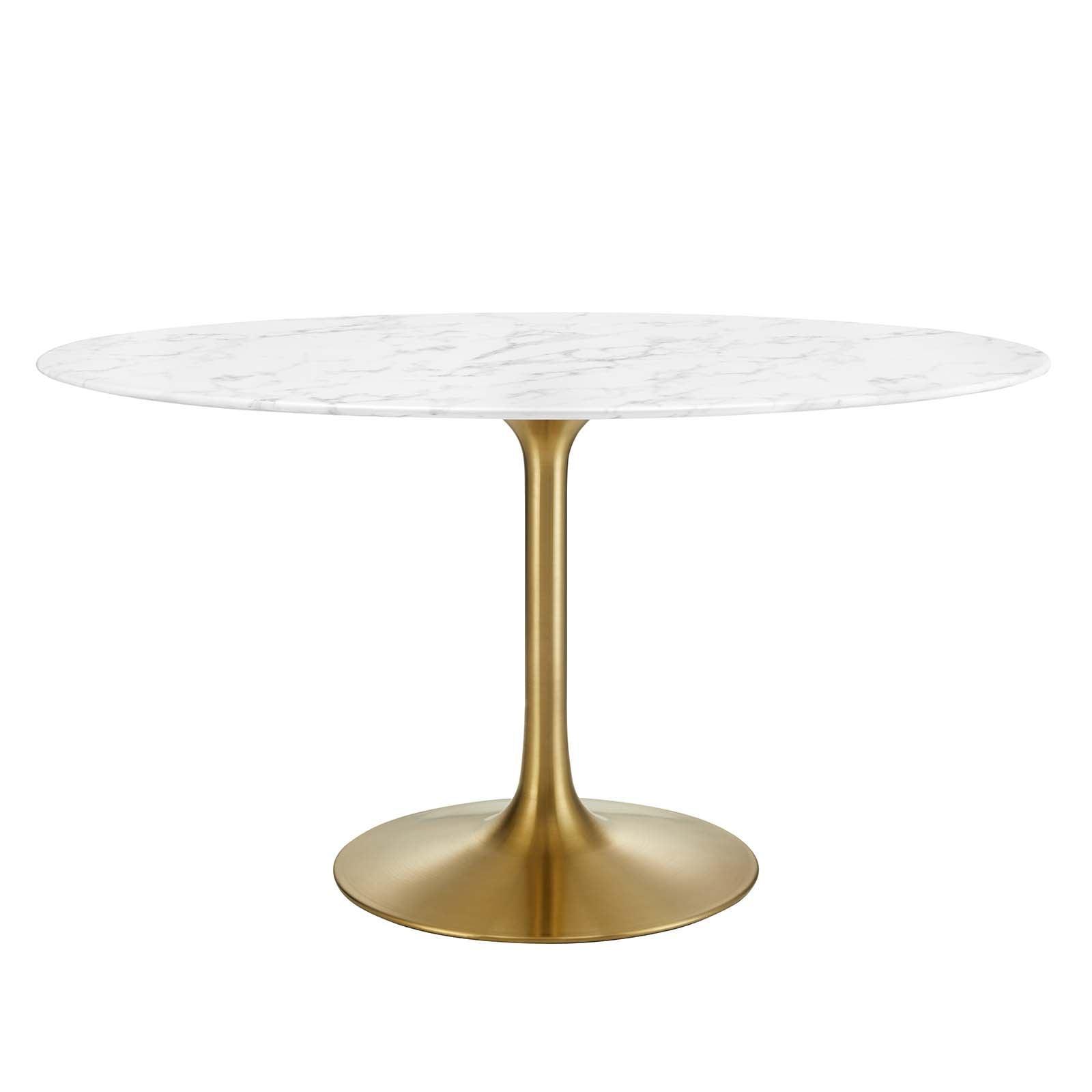 Modway Lippa 54" Oval Artificial Marble Dining Table, EEI-3235 FredCo