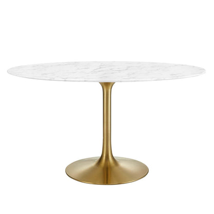 Modway Lippa 54" Oval Artificial Marble Dining Table, EEI-3235 FredCo