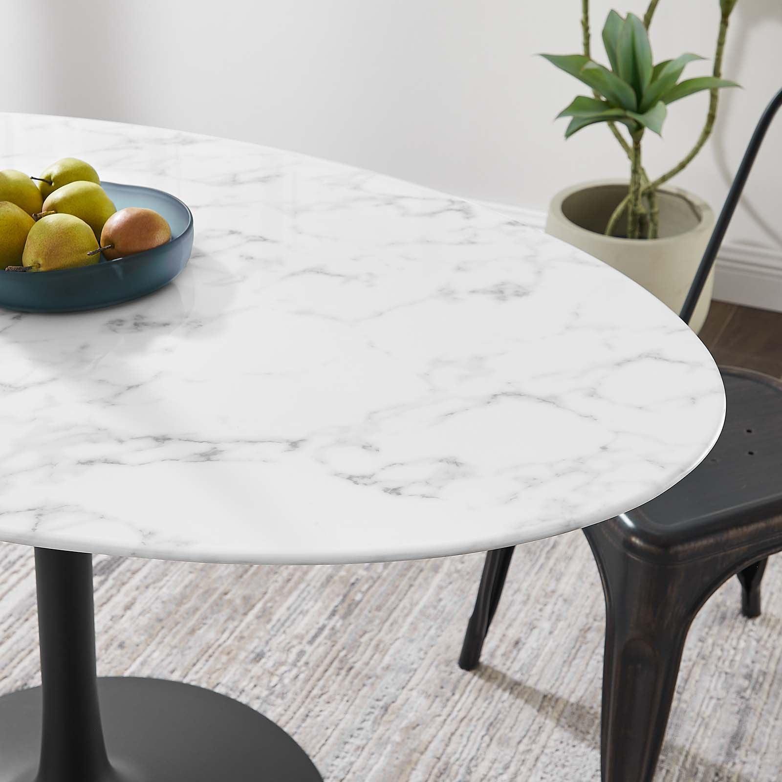 Modway Lippa 54" Oval Artificial Marble Dining Table, EEI-3530 FredCo
