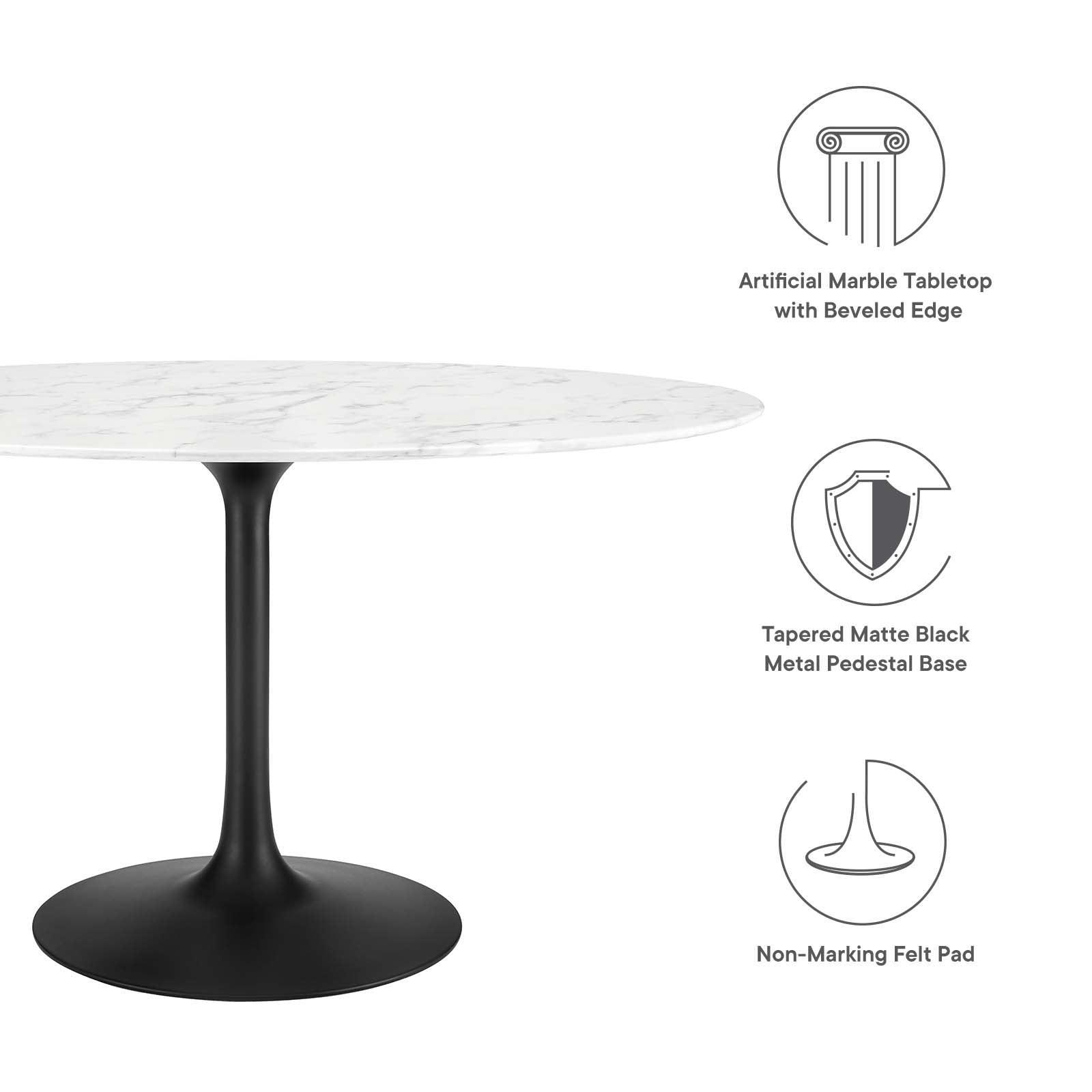 Modway Lippa 54" Oval Artificial Marble Dining Table, EEI-3530 FredCo