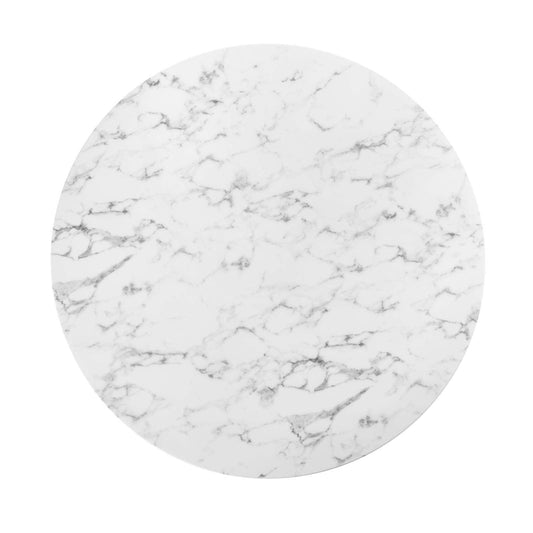 Modway Lippa 54" Round Artificial Marble Dining Table FredCo