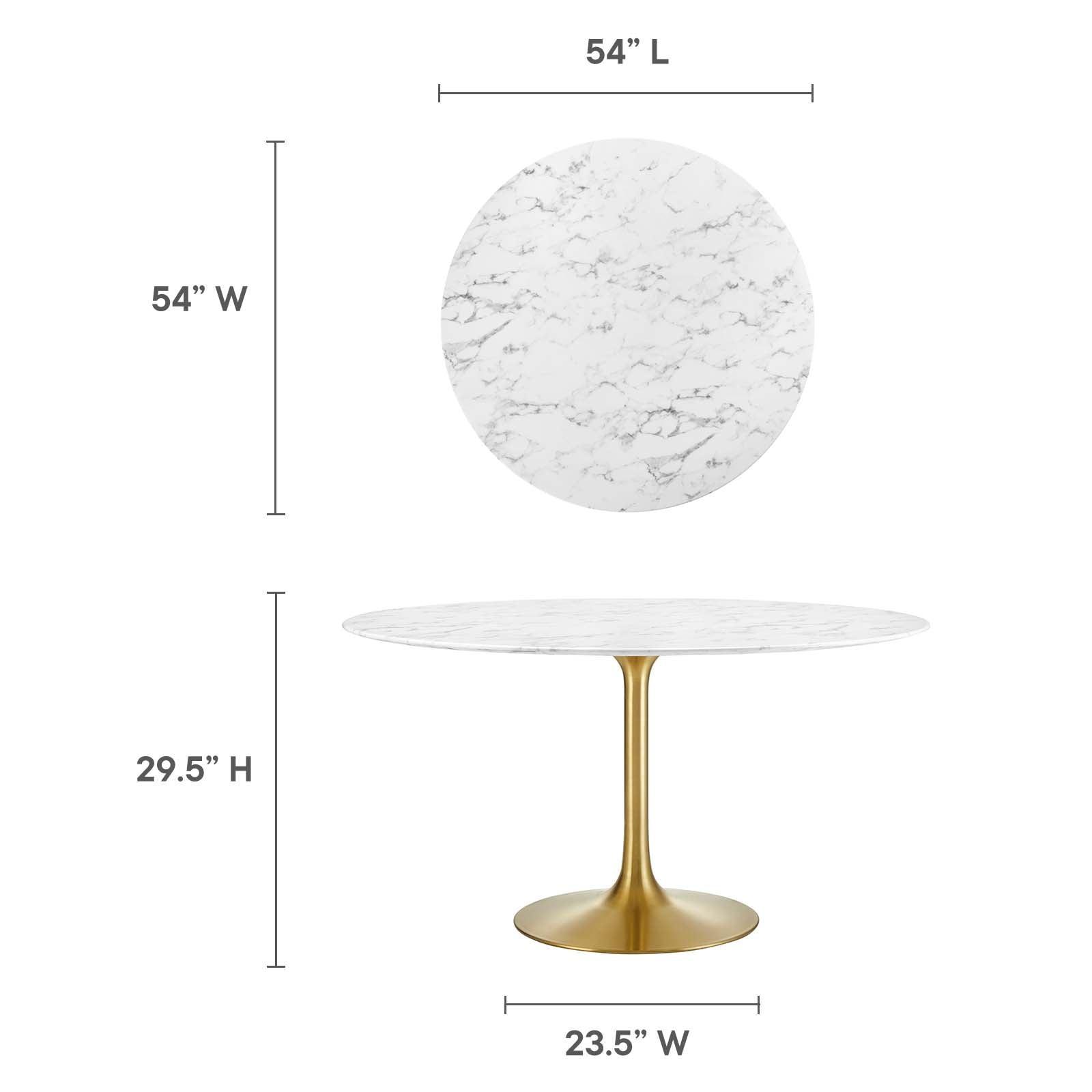 Modway Lippa 54" Round Artificial Marble Dining Table, EEI-3233 FredCo