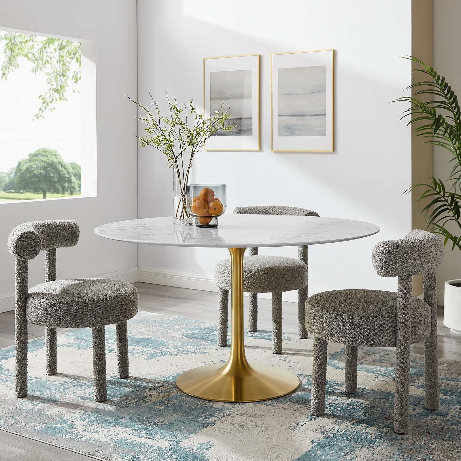 Modway Lippa 54" Round Artificial Marble Dining Table, EEI-3233 FredCo