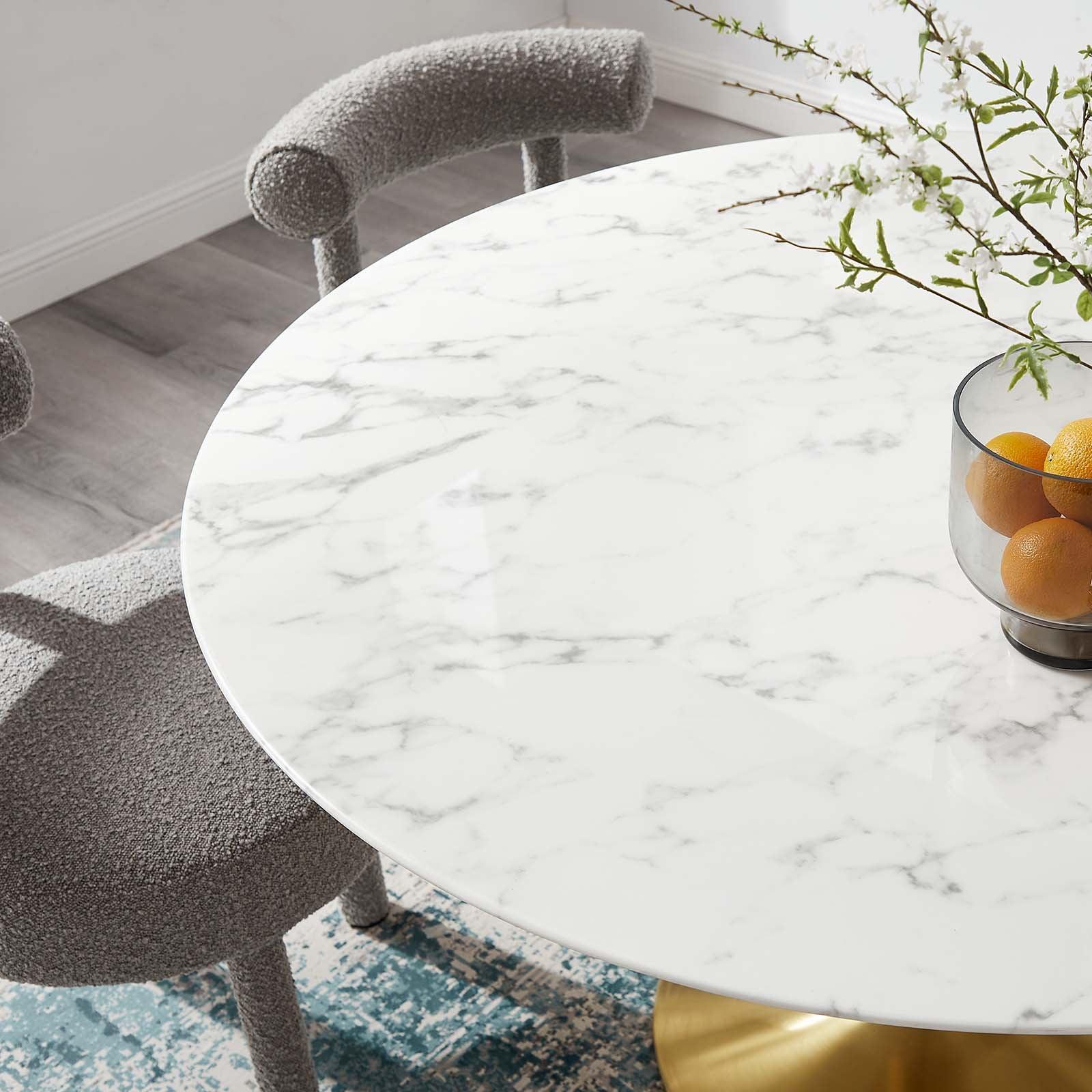 Modway Lippa 54" Round Artificial Marble Dining Table, EEI-3233 FredCo