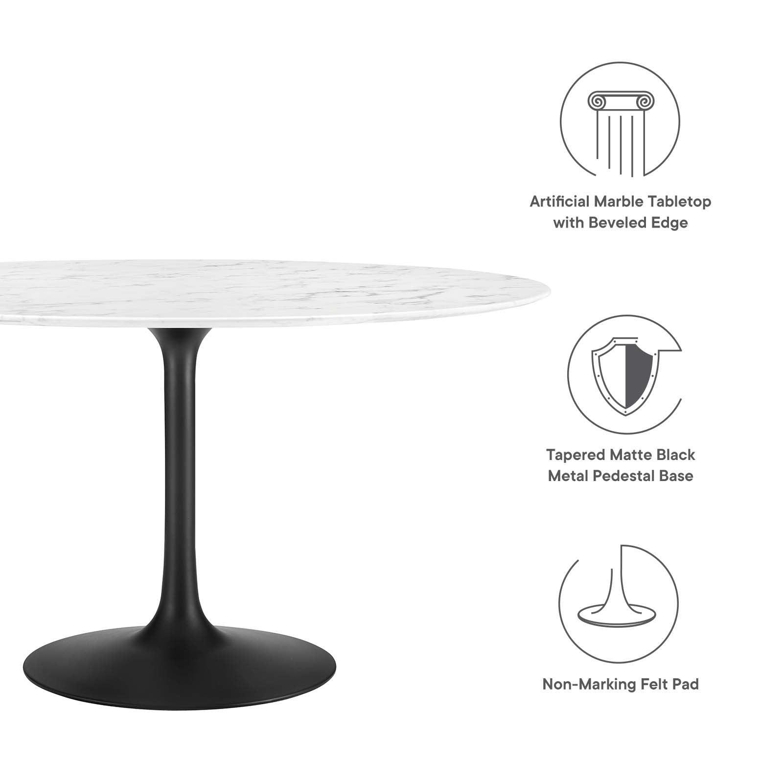 Modway Lippa 54" Round Artificial Marble Dining Table, EEI-3528 FredCo