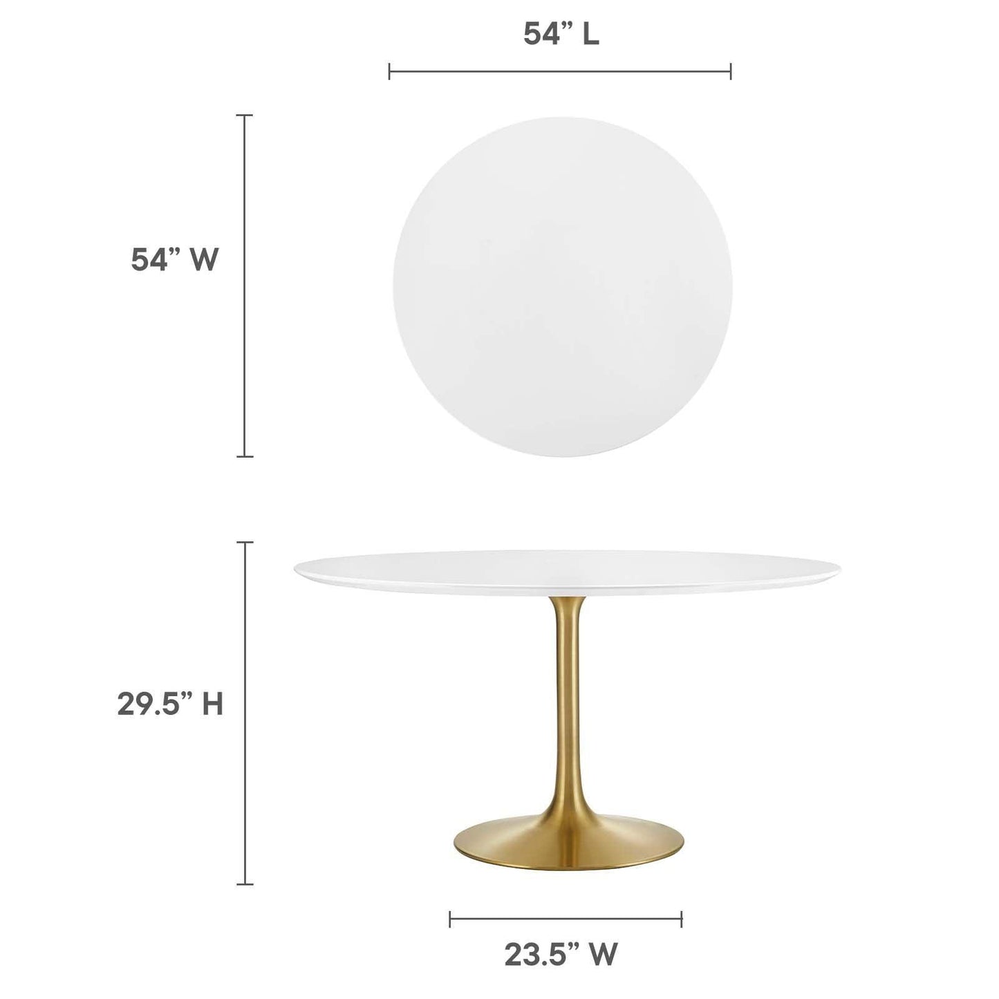 Modway Lippa 54" Round Wood Dining Table FredCo