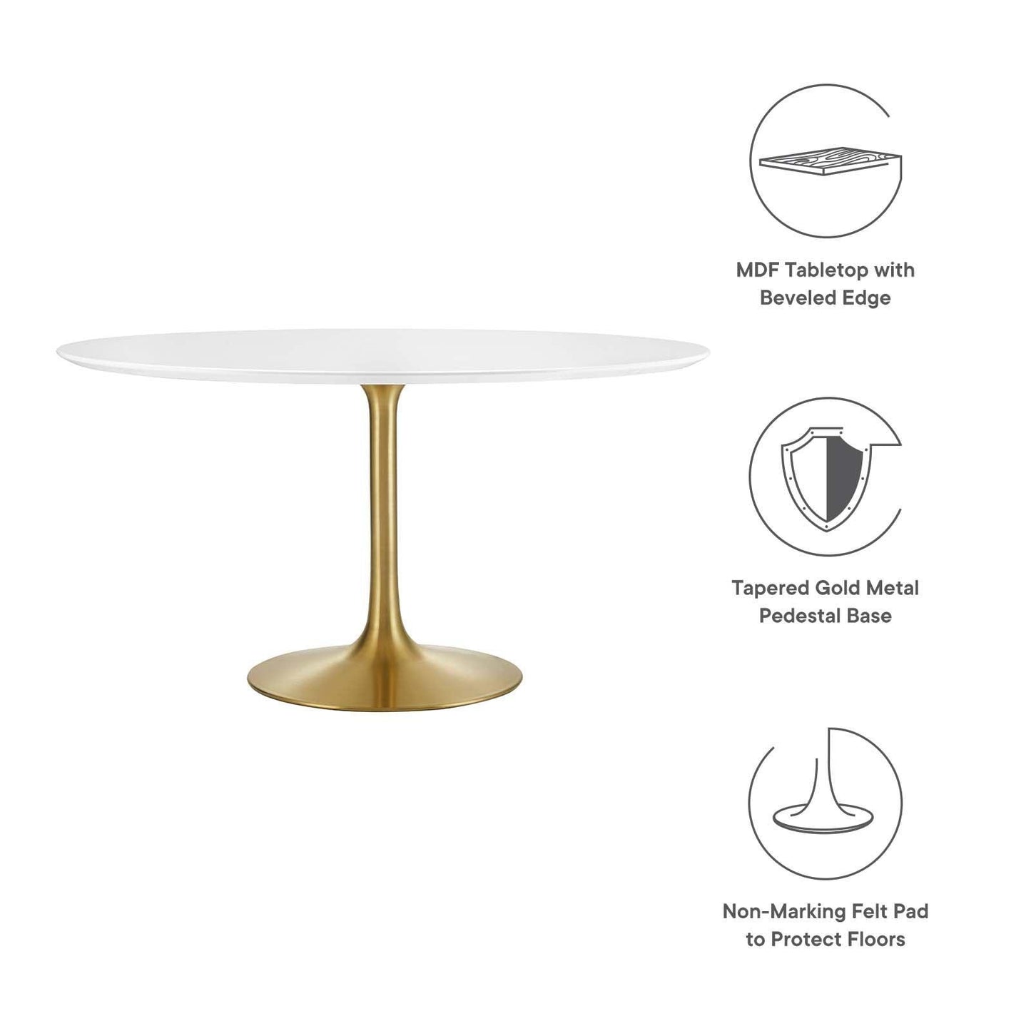 Modway Lippa 54" Round Wood Dining Table FredCo