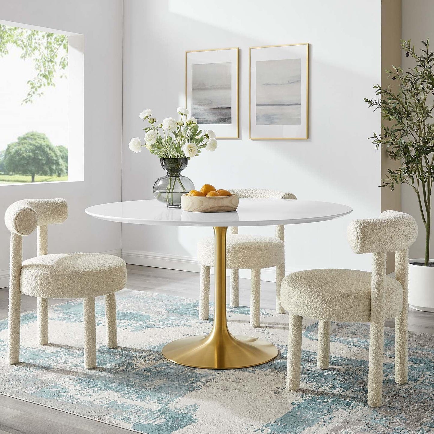 Modway Lippa 54" Round Wood Dining Table FredCo