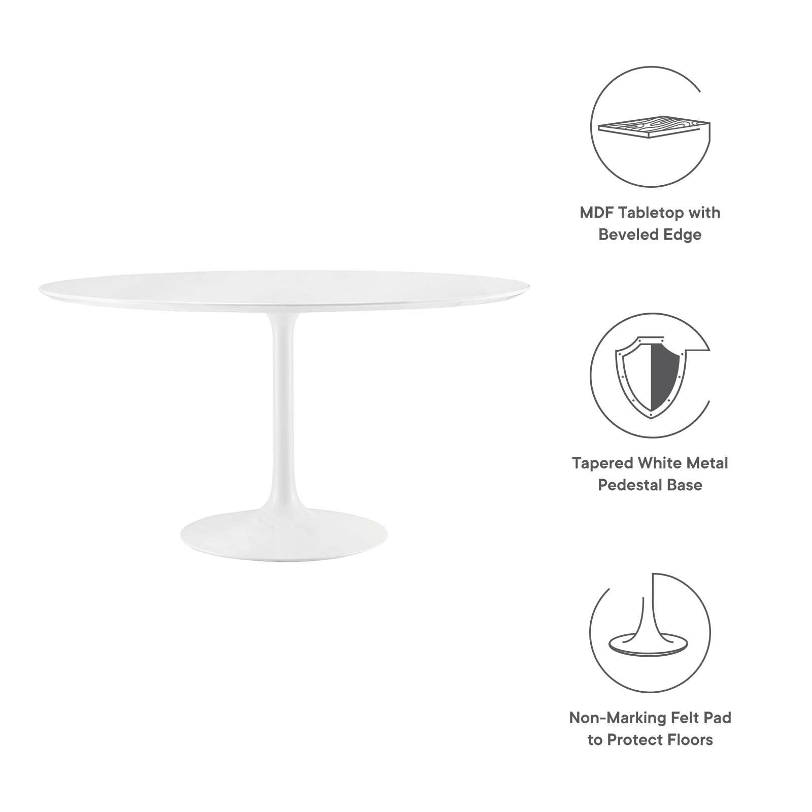 Modway Lippa 54" Round Wood Top Dining Table FredCo