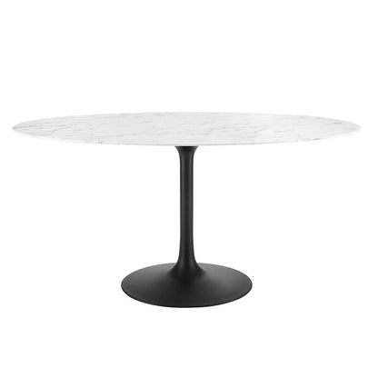 Modway Lippa 60" Oval Artificial Marble Dining Table, EEI-3531 FredCo
