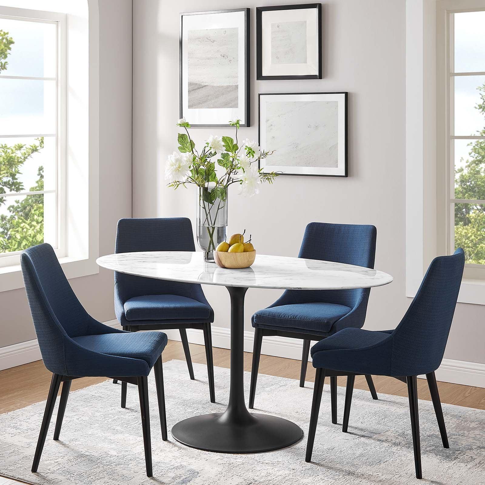 Modway Lippa 60" Oval Artificial Marble Dining Table, EEI-3531 FredCo