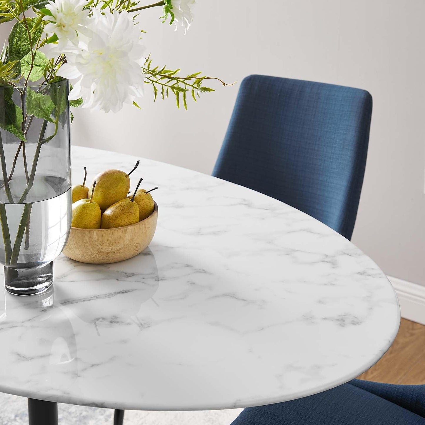 Modway Lippa 60" Oval Artificial Marble Dining Table, EEI-3531 FredCo