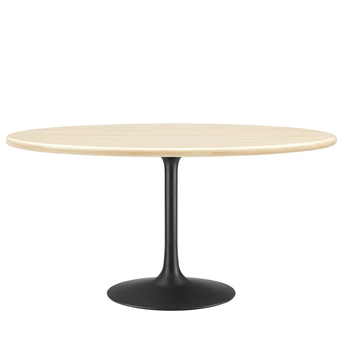 Modway Lippa 60” Oval Artificial Travertine Dining Table FredCo