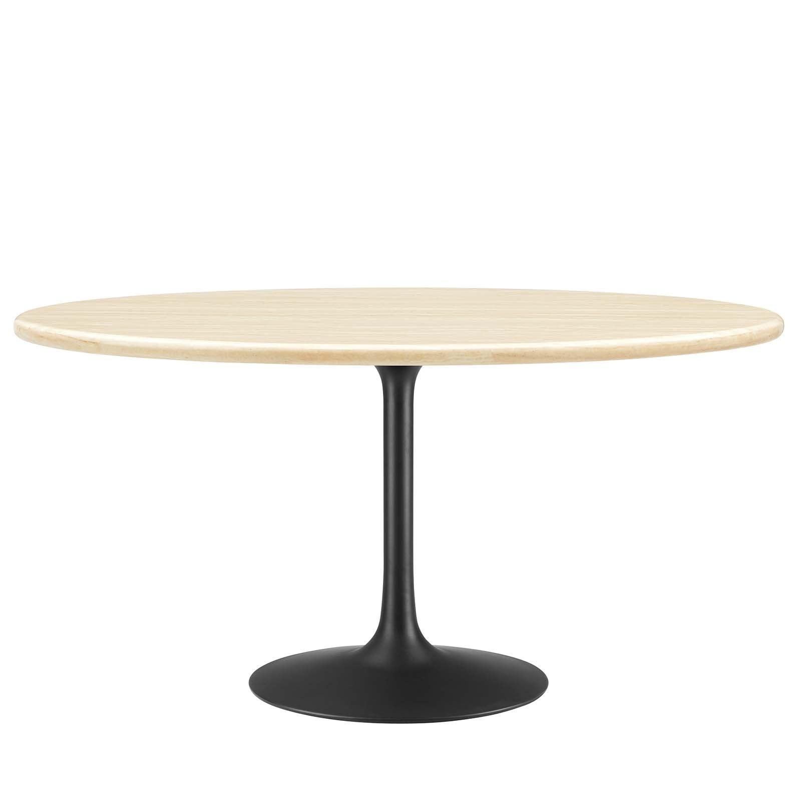 Modway Lippa 60” Oval Artificial Travertine Dining Table FredCo