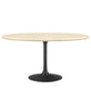 Modway Lippa 60” Oval Artificial Travertine Dining Table FredCo