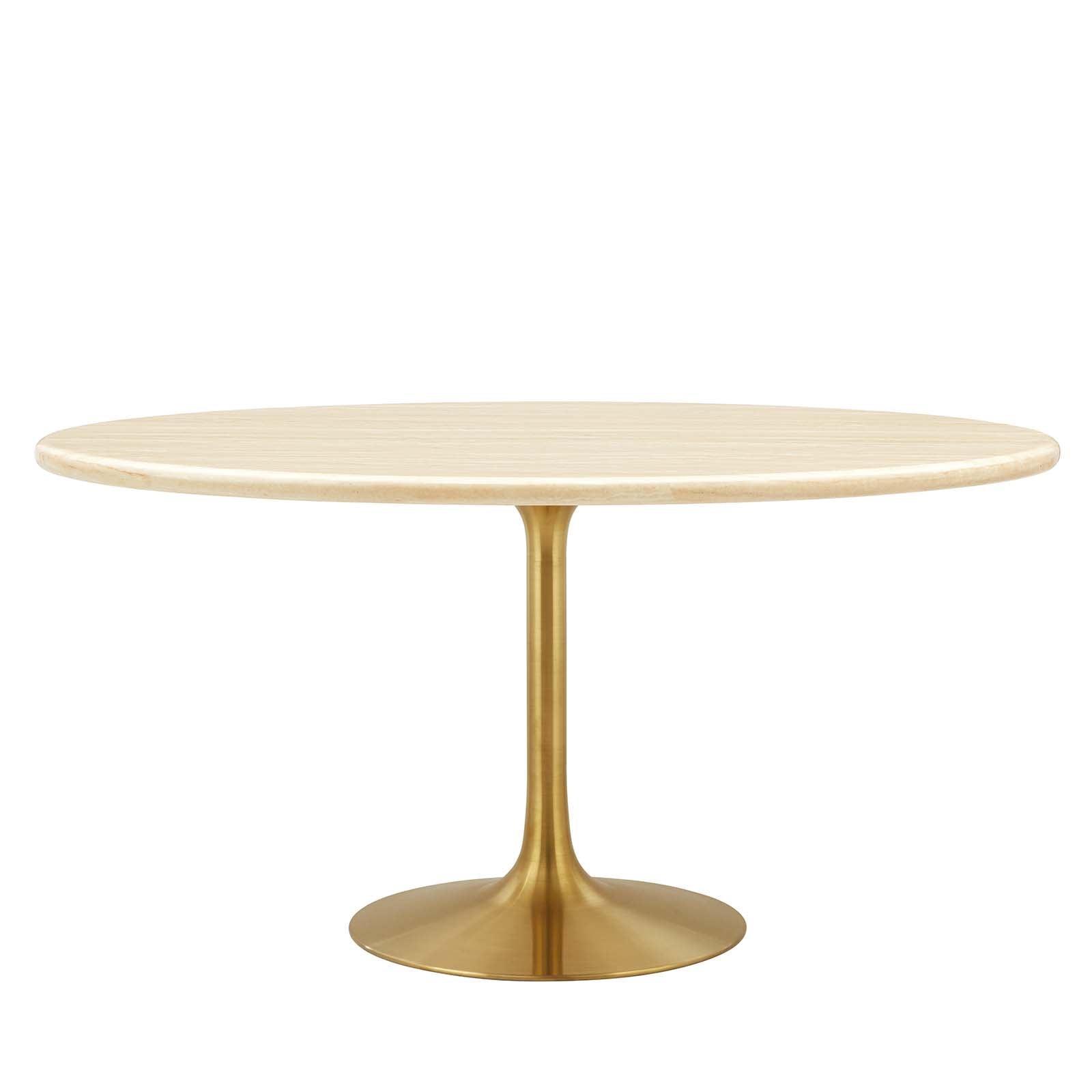 Modway Lippa 60” Oval Artificial Travertine Dining Table FredCo